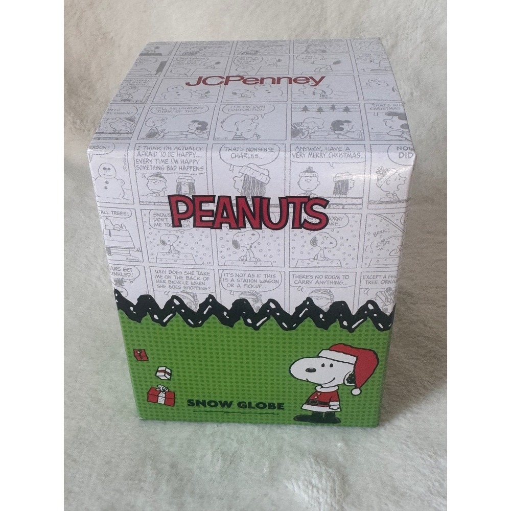 JCPenney Peanuts Snoopy Snow Globe 2025 Red Green New Holiday Decor